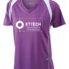  James & Nicholson Ladies' Running-T (paars/wit) Thumbnail